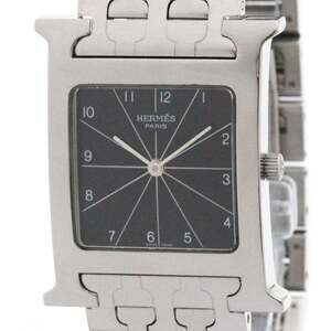 HERMES H Watch Stainless Steel Quartz Mens Watch HH1.710 Polished